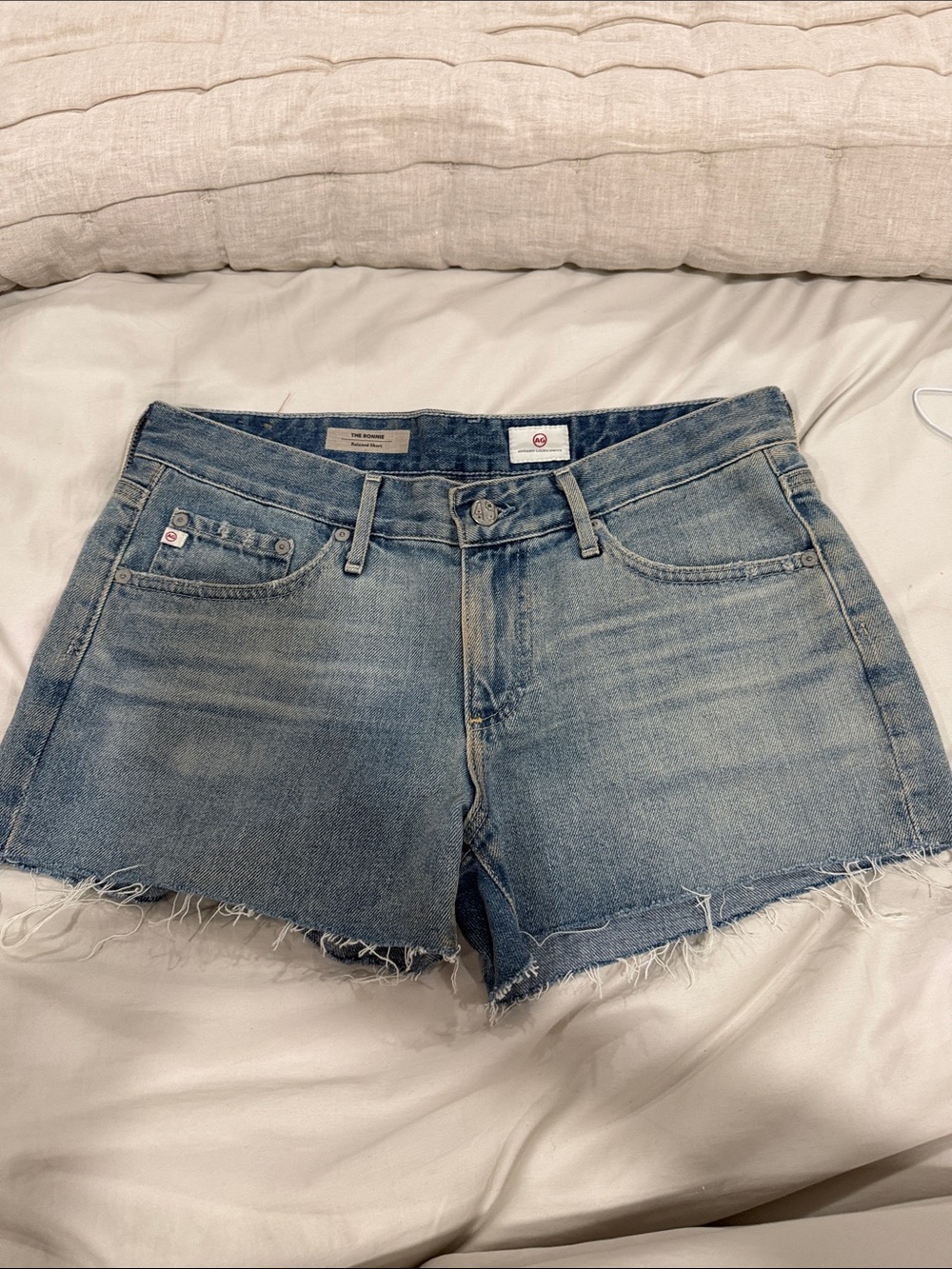 AG Classic Light Wash Denim Shorts - Blue